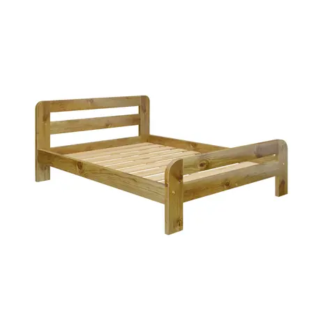Buy Nordic Sky (F2) Handmade Wooden Bed Frame Alder Finish – Small Double in Solid Pine, Colour: Alder, Bed Size: Small Double (4ft), 7 from Furnituretta