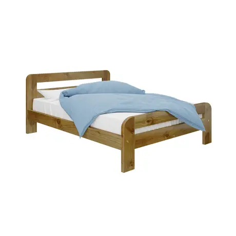 Buy Nordic Sky (F2) Handmade Wooden Bed Frame Oak Finish – Small Double in Solid Pine, Colour: Oak, Bed Size: Small Double (4ft), 9 from Furnituretta