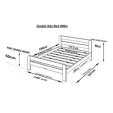 Buy Nordic Sky (F2) Handmade Wooden Bed Frame Oak Finish – Double in Solid Pine, Colour: Oak, Bed Size: Double (4ft6), 13 from Furnituretta