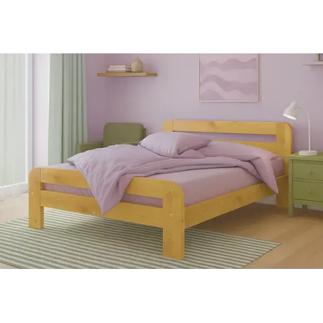 Buy Nordic Sky (F2) Handmade Wooden Bed Frame Alder Finish – King in Solid Pine, Colour: Alder, Bed Size: King (5ft), 8 from Furnituretta