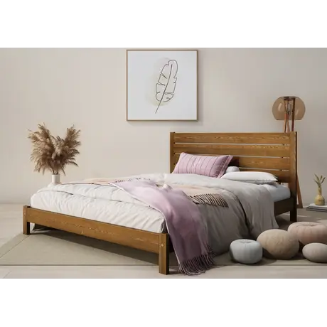 Buy Shibui (F15) Handmade Wooden Bed Frame Oak Finish– Minimalist Japanese Elegance King, Colour: Oak, Bed Size: King (5ft), 7 from Furnituretta