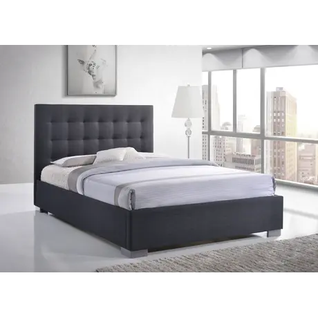 Buy Nevada Double Bed: Sleek & Comfortable, Colour: Grey, Size: 4ft 6/Double, Item Width: 160, 4 from Furnituretta