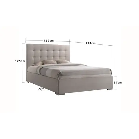 Buy Nevada King Size Bed: Sleek & Comfortable, Colour: Grey, Size: 5ft/King , Item Width: 175, 3 from Furnituretta