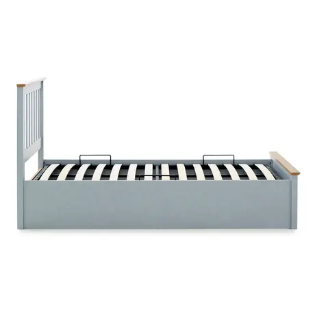 Buy Francis Grey Wooden Ottoman Bed – Single | Gas-Lift Storage & Adaptable Side Opening, Colour: Grey, Size: Single (3ft), Item Width: 106.9, 17 from Furnituretta