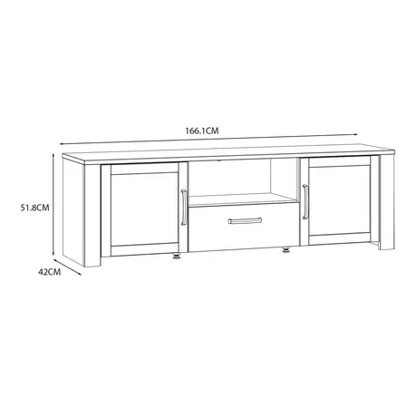 Buy Bohol TV Unit – Riviera Oak & Navy | LED-Lit Modern TV Stand with Storage, 8 from Furnituretta