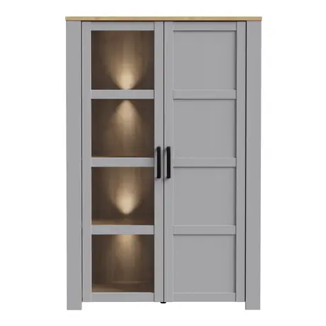 Buy Bohol Display Cabinet – Riviera Oak & Grey Oak | Elegant LED-Lit Living Room Storage, 5 from Furnituretta