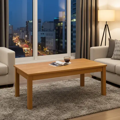 Buy New York Coffee Table – Natural Oak | Solid Rubberwood Living Room Table from Furnituretta