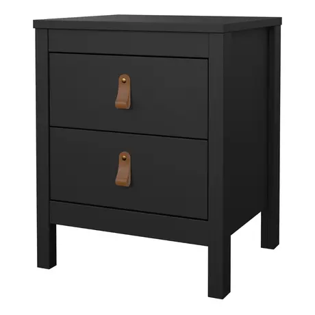 Buy Barcelona Bedside Table 2 Drawers in Matt Black, 3 from Furnituretta