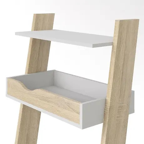 Buy Oslo Leaning Desk in White and Oak, 6 from Furnituretta