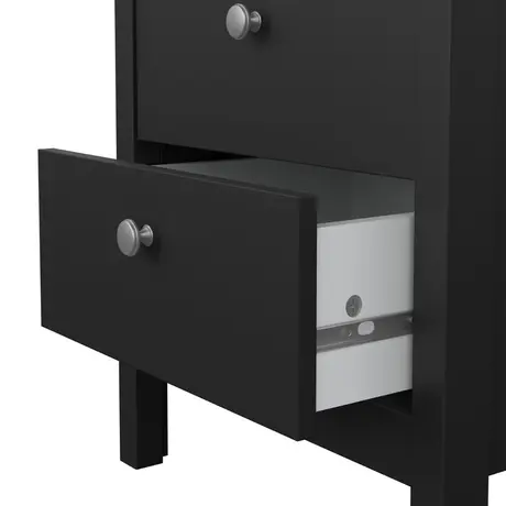 Buy Madrid Bedside Table 2 Drawers in Matt Black, 10 from Furnituretta