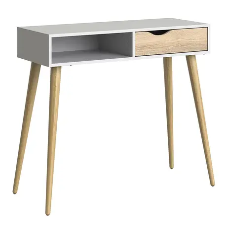 Buy Oslo Console Table 1 Drawer 1 Shelf in White and Oak from Furnituretta