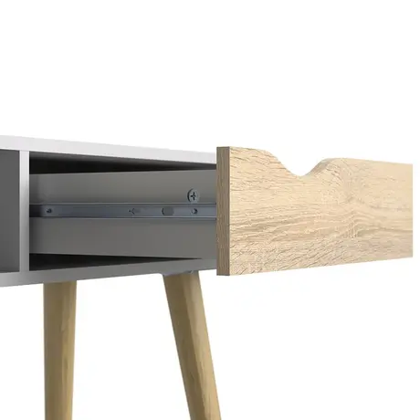 Buy Oslo Console Table 1 Drawer 1 Shelf in White and Oak, 7 from Furnituretta