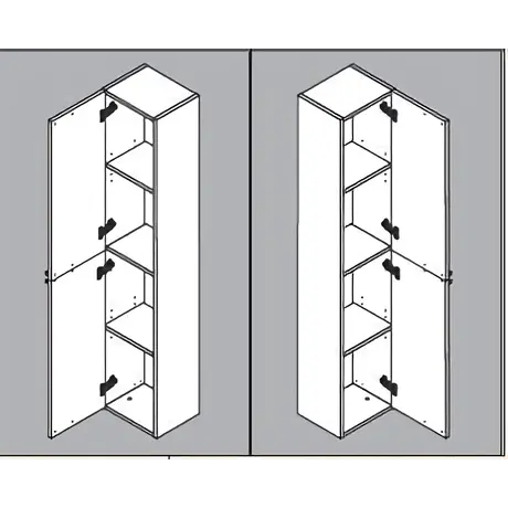 Buy Lydd Tall Narrow Bathroom Cupboard - White Gloss Storage (H182cm), 6 from Furnituretta