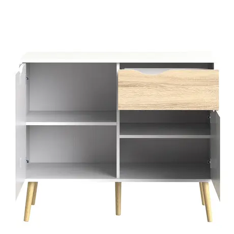 Buy Oslo Sideboard Small 1 Drawer 2 Doors in White and Oak, 5 from Furnituretta