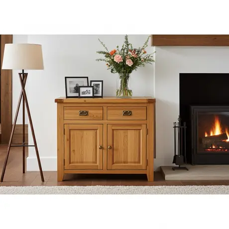 Buy Acorn Solid Oak Sideboard – Small 2 Doors & 2 Drawers | Premium Oak Storage Unit, 3 from Furnituretta
