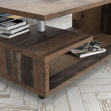 Buy Bailey Coffee Table in Old Vintage Wood, Colour: Old Vintage Wood, Item Width: 105, 8 from Furnituretta