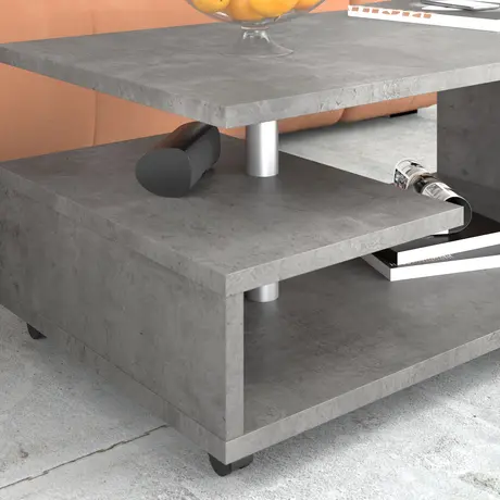 Buy Bailey Coffee Table in Concrete Optic Dark Grey, Colour: Concrete Optic Dark Grey, Item Width: 105, 8 from Furnituretta