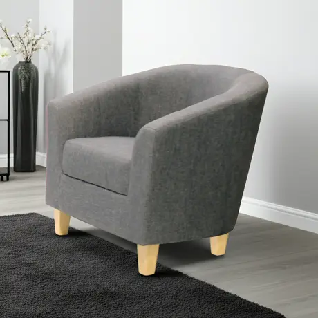 Buy Claridon 1 Seater Sofa Linen Fabric Dark Grey | Modern Living Room Furniture from Furnituretta