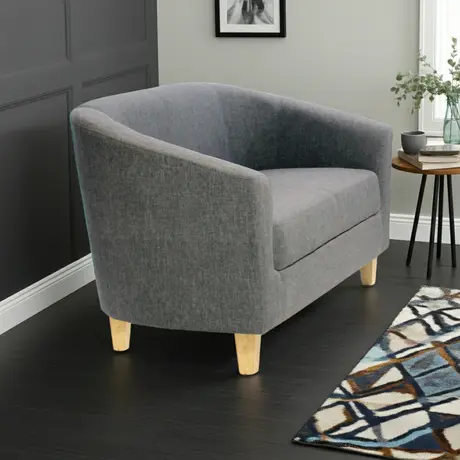 Buy Claridon 2 Seater Sofa Linen Fabric Dark Grey | Modern Living Room Furniture, 4 from Furnituretta