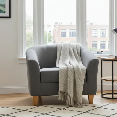 Buy Claridon 1 Seater Sofa Linen Fabric Dark Grey | Modern Living Room Furniture, 3 from Furnituretta