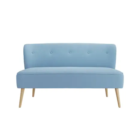 Buy Beau 2 Seater Sofa Cornflower Blue / Blonde Wood | Modern Living Room Furniture, 2 from Furnituretta