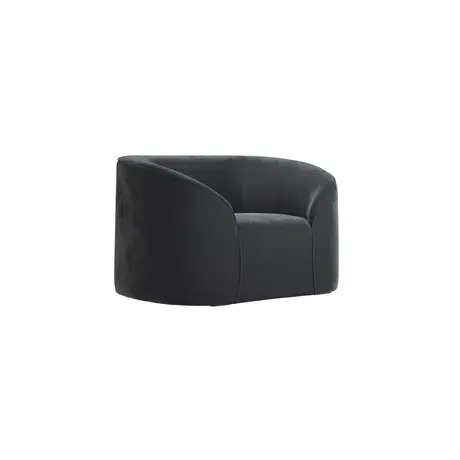 Buy Zuma Black Chair | Contemporary Curved Velvet Accent Chair, 3 from Furnituretta