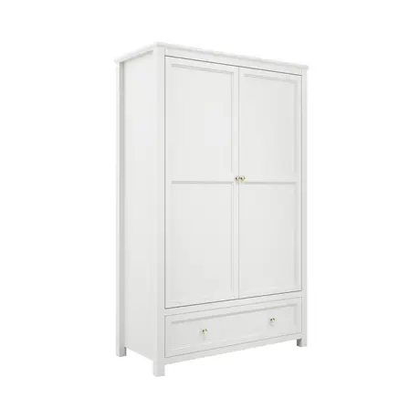 Buy Ives White 2 Door Wardrobe | Modern Panelled Bedroom Storage, 4 from Furnituretta