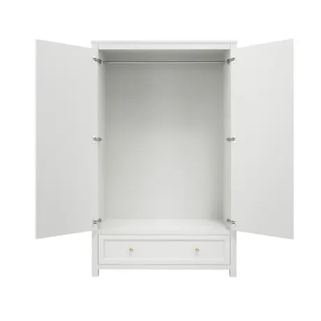 Buy Ives White 2 Door Wardrobe | Modern Panelled Bedroom Storage, 9 from Furnituretta