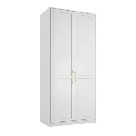 Buy Austen White 2 Door Tall Wardrobe | Classic Shaker Style Bedroom Storage, 3 from Furnituretta