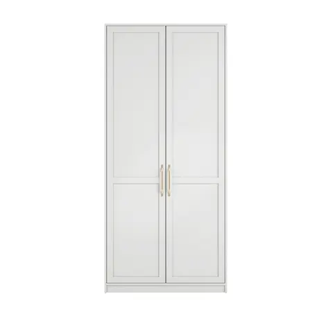 Buy Austen White 2 Door Tall Wardrobe | Classic Shaker Style Bedroom Storage, 2 from Furnituretta