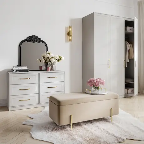 Buy Austen White 1 Door Wardrobe | Classic Shaker Style Bedroom Storage, 9 from Furnituretta