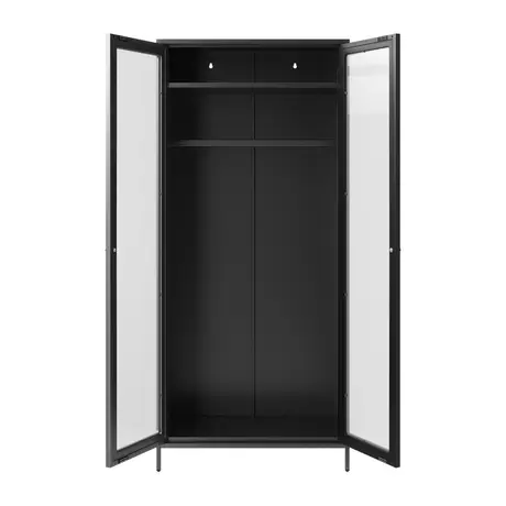 Buy Storm Black 2 Door Wardrobe | Industrial Reeded Glass Storage, 4 from Furnituretta