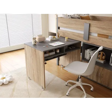 Buy Alfie Midi Sleeper Grey & Medium Oak | Children’s Mid Sleeper Bed, 5 from Furnituretta