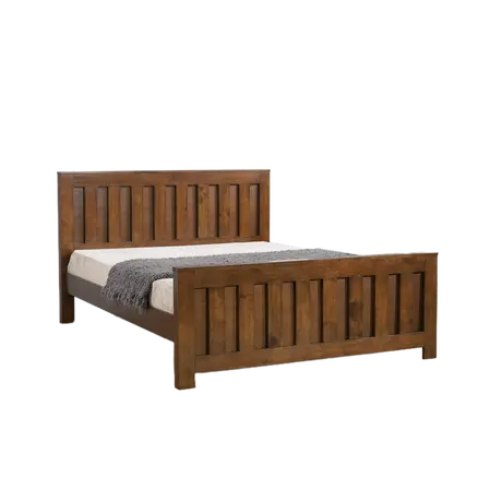 Buy Maxfield King Size Bed Rustic Oak | Solid Rubberwood Frame, Size: King Size, 3 from Furnituretta