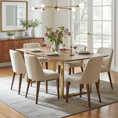 Buy Antibes Russet & Gold Dining Table | Modern 6‑Seater Tables from Furnituretta