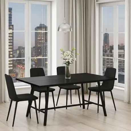 Buy Louie Black Dining Table | Modern 4‑Seater Tables from Furnituretta