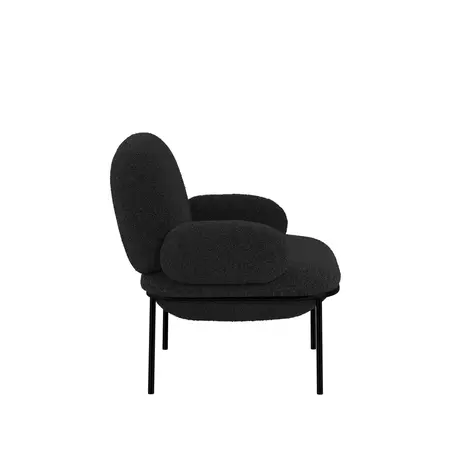 Buy Avery Black Chair | Contemporary Sherpa Armchair, 4 from Furnituretta