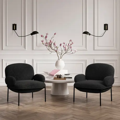 Buy Avery Black Chair | Contemporary Sherpa Armchair from Furnituretta