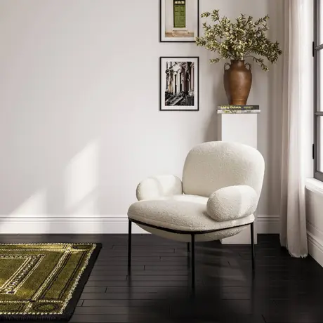 Buy Avery Ivory Chair | Contemporary Sherpa Armchair from Furnituretta