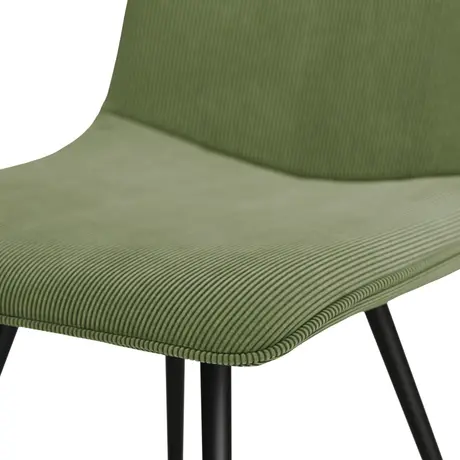 Buy Maxi Moss & Black Dining Chair (2 Per Pack) | Upholstered Corduroy Chairs, 6 from Furnituretta