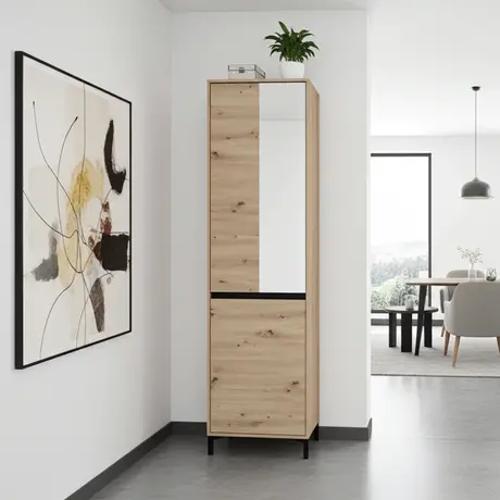 Buy Reigate Artisan Oak Hallway Wardrobe | Slim Narrow Storage, Colour: Oak, 6 from Furnituretta