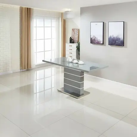 Buy Dresden Extending Dining Table – Clear Glass with HG Grey & Steel Frame, 2 from Furnituretta