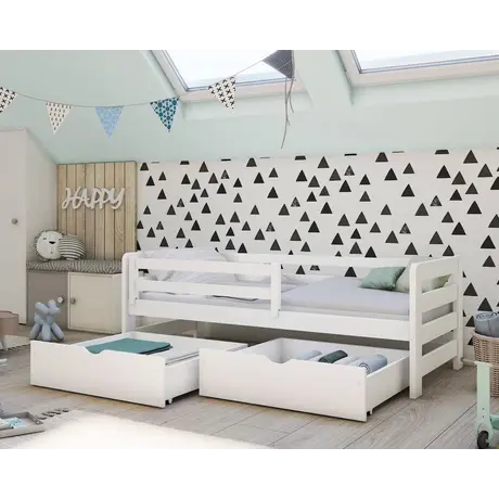 Buy Wooden Bed Ergo with Storage, Colour: White Matt, Mattresses: Without Mattresses, 5 from Furnituretta