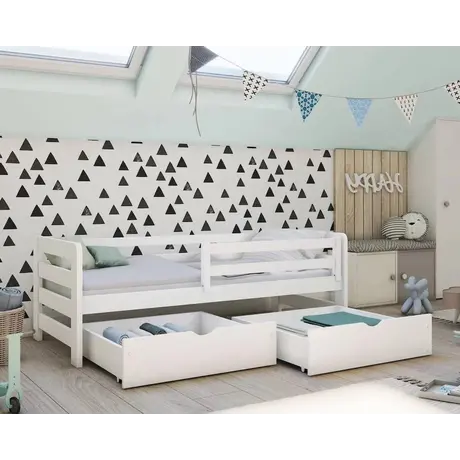 Buy Wooden Bed Ergo with Storage, Colour: White Matt, Mattresses: Foam Mattresses, 4 from Furnituretta