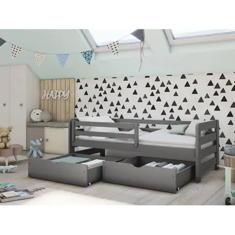 Buy Wooden Bed Ergo with Storage, Colour: Graphite, Mattresses: Foam/Bonnell Mattresses, 4 from Furnituretta