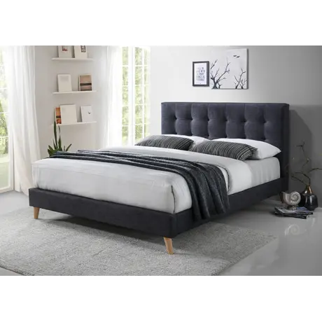 Buy Contemporary Charm: Novara Bed Frame, Colour: Dark Grey, Size: 4ft 6/Double, Item Width: 144, 5 from Furnituretta