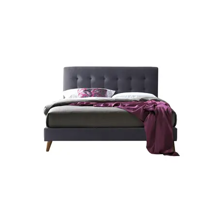 Buy Contemporary Charm: Novara Bed Frame, Colour: Dark Grey, Size: 4ft 6/Double, Item Width: 144, 3 from Furnituretta
