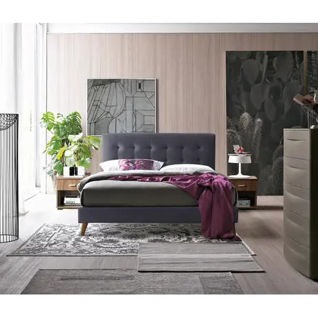 Buy Contemporary Charm: Novara Bed Frame, Colour: Dark Grey, Size: 5ft/King , Item Width: 154, 5 from Furnituretta