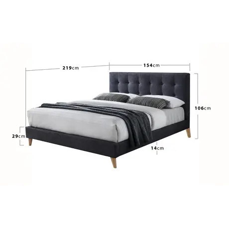 Buy Contemporary Charm: Novara Bed Frame, Colour: Dark Grey, Size: 5ft/King , Item Width: 154, 4 from Furnituretta