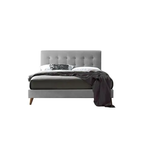 Buy Contemporary Charm: Novara Bed Frame, Colour: Light Grey, Size: 4ft 6/Double, Item Width: 144, 3 from Furnituretta